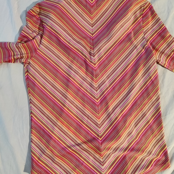 Vintage Calvin Klein top. Size M, deep pink, yellow and lime green stripe. - Picture 6 of 6